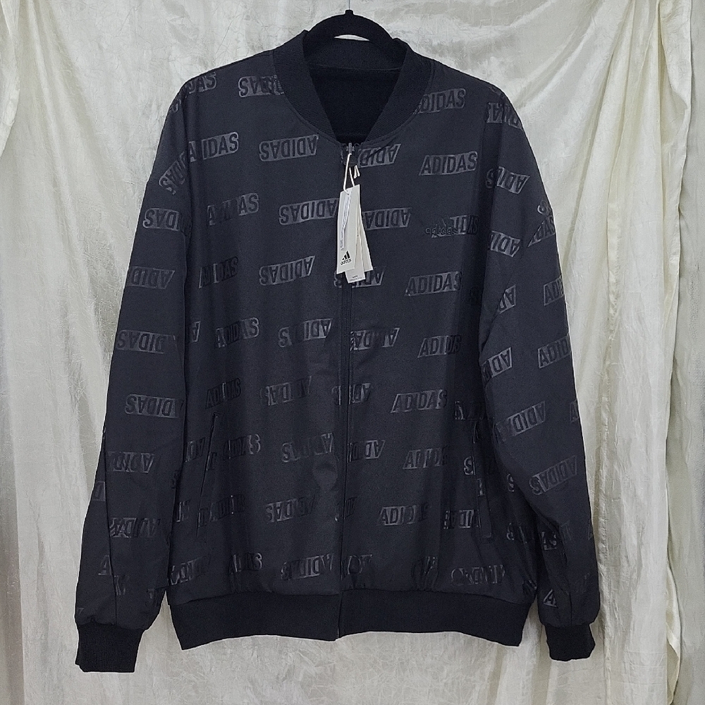 Adidas Embossed Reversible Jacket Oversized Men's Size XL